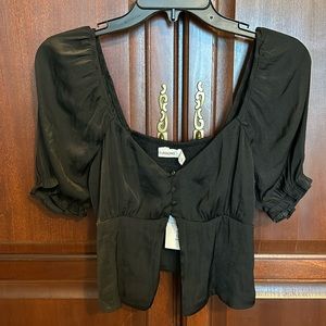 Glassons, super soft crop top, V cut front with four buttons